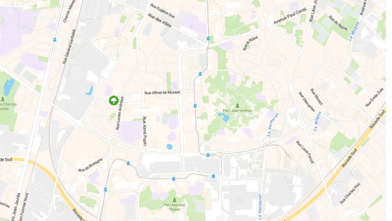 Carte de l'emplacement de la forêt : non loin de la rue Lucien Andrieux 