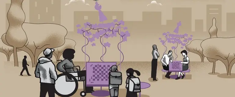 Illustration de : Des tables d’échecs dans les espaces publics